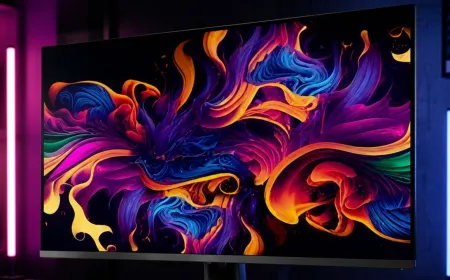 Triple-mode OLED monitor panel showcasing high refresh rates and image quality at Computex 2026