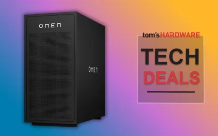 HP Omen 35L gaming desktop with RTX 5080 GPU, Ryzen 9 9900X3D CPU, 64GB RAM, and 4TB SSD