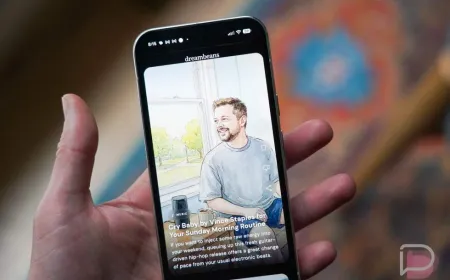 Google Dreambeans app interface promoting intentional downtime and a public waitlist for AI digital wellness tools.
