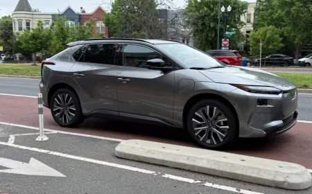 The 2026 Subaru Solterra electric SUV features an updated platform and NACS charging port.