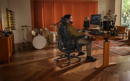 A reinforced ergonomic office chair supports larger body types through balanced weight distribution.