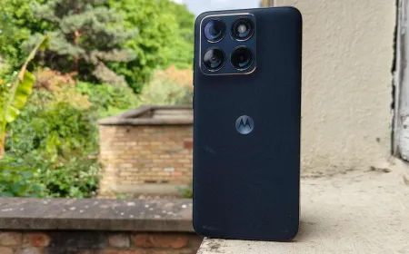 Motorola Edge 70 Fusion smartphone shown from front and back angles