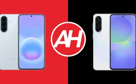 Samsung Galaxy A57 and A36 smartphones appear side by side to illustrate the distinction between mid-range and budget tiers.