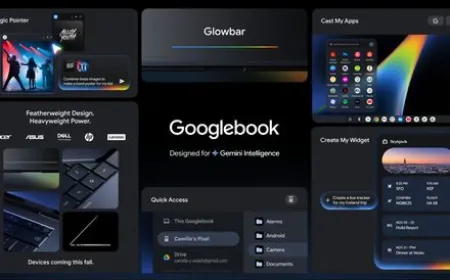 The Googlebook lineup features multiple device models powered by Intel, Snapdragon, and MediaTek processors.