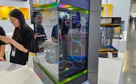 Geometric Future displays the Model 9 ultra-tower chassis and Model 7 prototypes at Computex 2026.