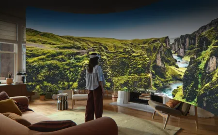 Apple Vision Pro headset displaying the visionOS 27 interface with spatial computing enhancements.