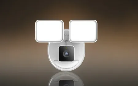 The leaked Onn floodlight security camera features motion-activated lighting and a compact outdoor design.