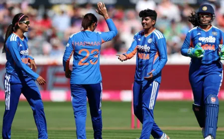 A television screen displays a live broadcast of the India versus Pakistan women T20 World Cup 2026 match.