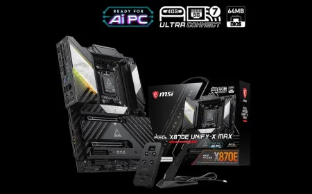 MSI overclocking motherboard and case on display at Computex 2026.
