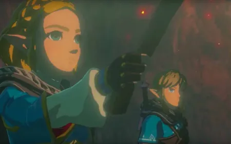 Link holds the Ocarina of Time in a scene from the Nintendo 64 classic.