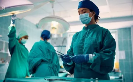 An NHS hospital building displays digital network graphics for patient data management.