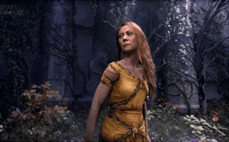 Promotional artwork for the PlayStation 5 game God of War Laufey highlights the protagonist Faye in a combat stance.