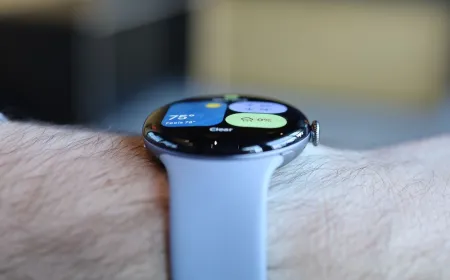 A Pixel Watch 5 prototype recovered from the seabed near St. Martin displays health sensor labels and the correct time.