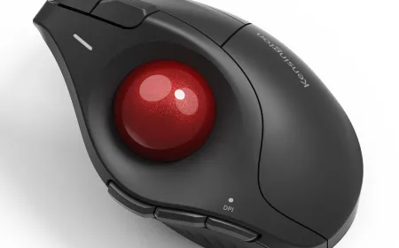 The Kensington Pro Fit Ergo TB675 vertical trackball appears in both wired and wireless configurations.