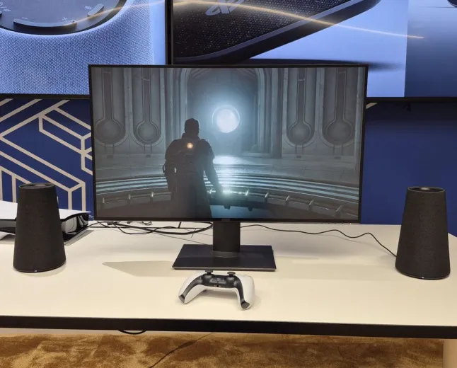 Sony Pulse Elevate desktop speakers feature planar magnetic drivers and a built-in noise-rejecting microphone.