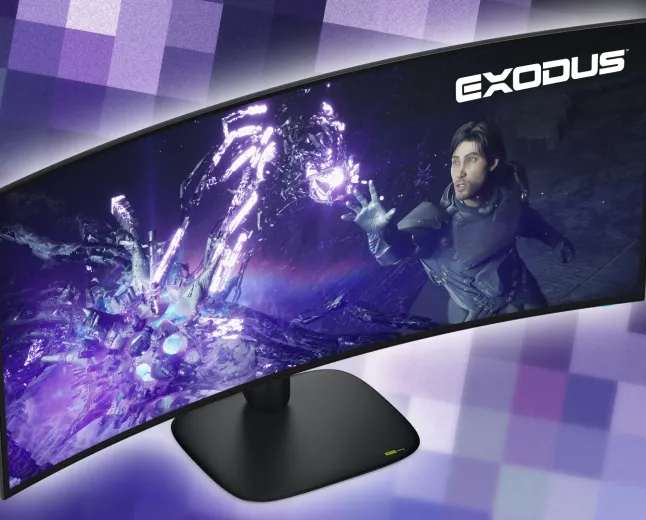 Alienware displays its new 39-inch OLED gaming monitor with a 5K ultrawide panel.