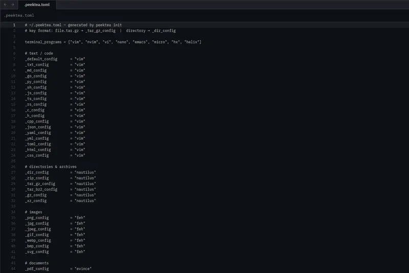peektea v2: Architecture, Configuration, and Terminal File Management