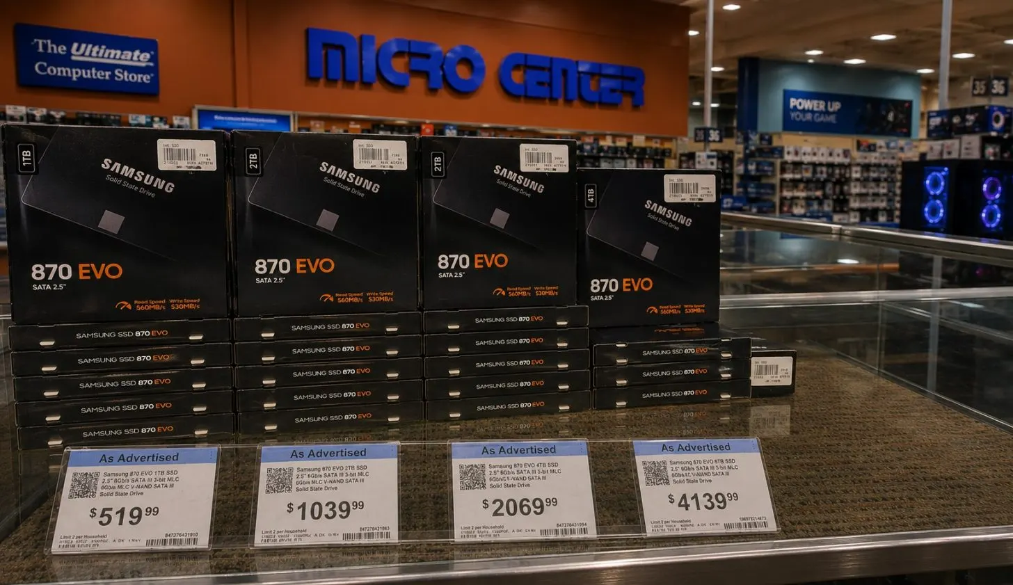 User Spots Samsung 8 TB SATA SSD Listed At $4,139 At Micro Center, Beating Even High-End NVMe Drives On Price