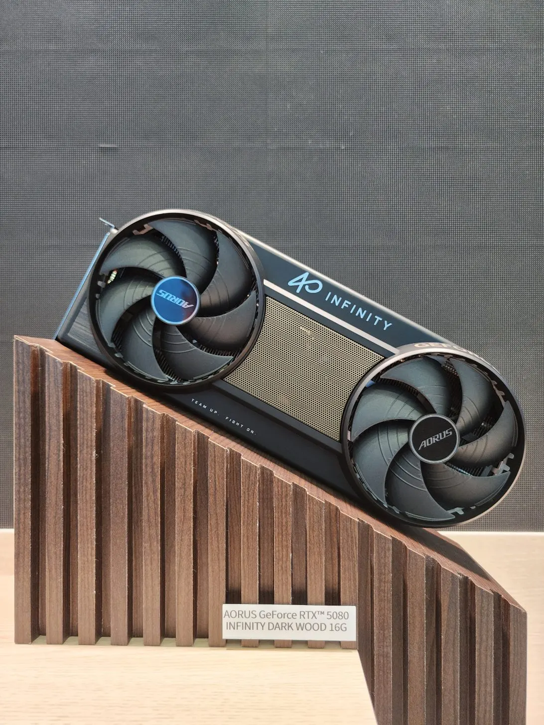 AORUS Brings Its Infinity GPU Design Down to the RTX 5080 & 5070s — Now in White and Dark Wood Finishes Too